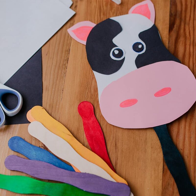 8-Zoll-Lüftergriffe oder Holz spatel oder Farb misch packung 100 Craft Popsicle Sticks Eis stange für DIY Craft ing Supplies Kit