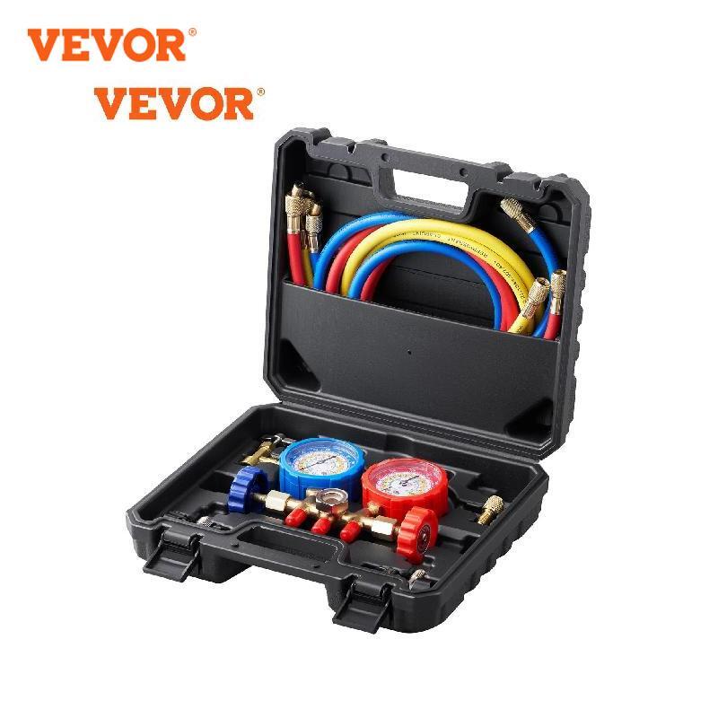 Комплект манометра переменного тока VEVOR, 3-ходовой набор манометра Для R134A, R22, R12, R502, хладагент, работает на автомобиле, свободная зарядка и эвакуация