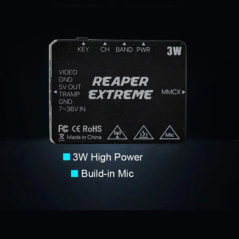 Foxeer 5.8G Reaper Extreme 3W 72CH 25mW 200mW 500mW 1.5W 3W VTX regolabile per FPV a lungo raggio