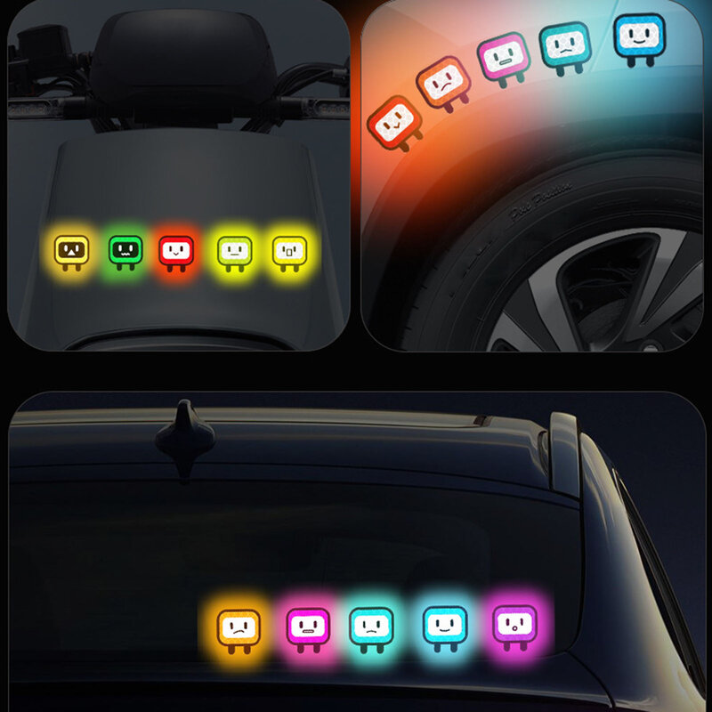 Pegatinas de advertencia de luz reflectante para coche, Pegatina autoadhesiva impermeable Universal para seguridad de coche