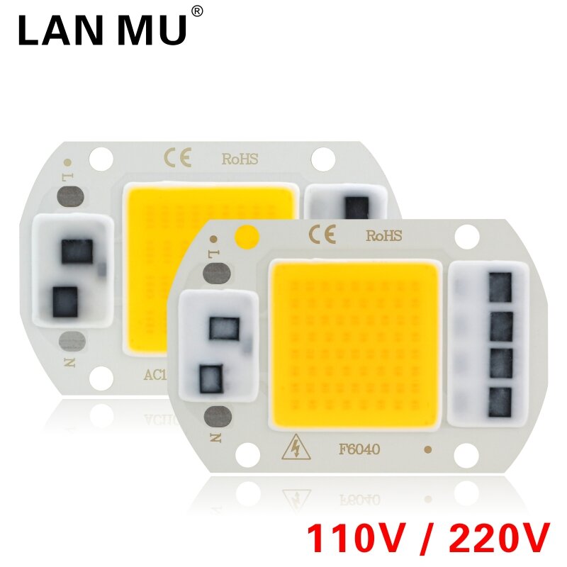 Chip LED COB de 110V, 220V, 10W, 20W, 30W, 50W, sin necesidad de controlador, cuentas de lámpara para foco de luz de inundación, iluminación artesanal