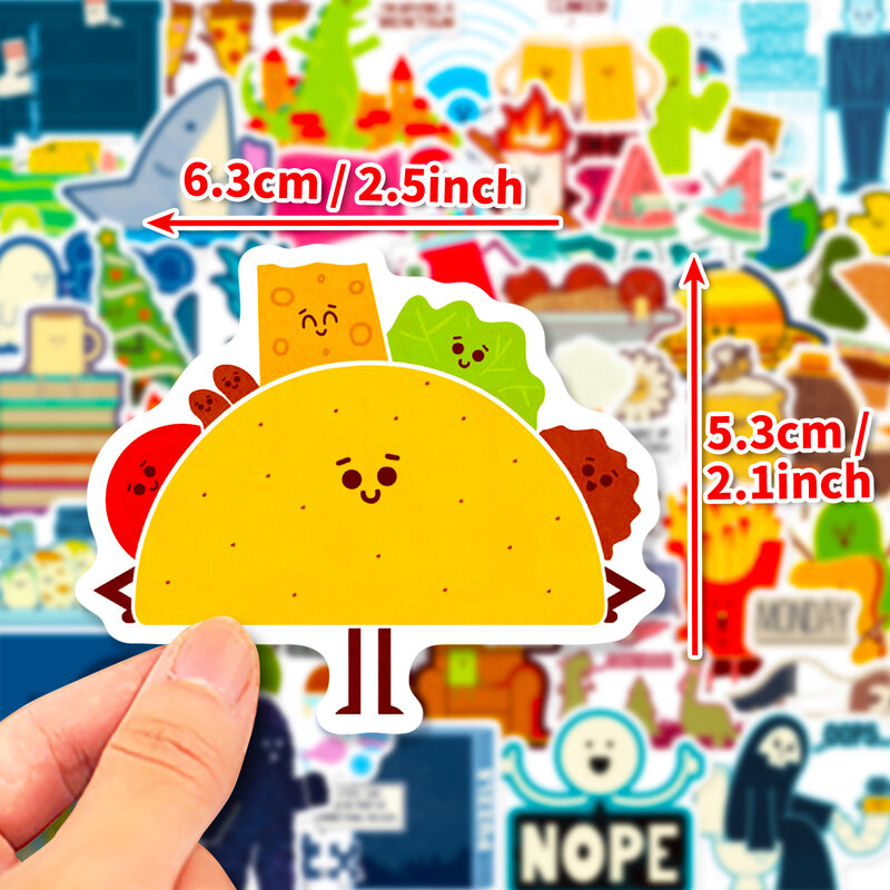 50 Stuks Cartoon Eenvoudige Food Serie Graffiti Stickers Geschikt Voor Laptop Helmen Desktop Decoratie Diy Stickers Speelgoed