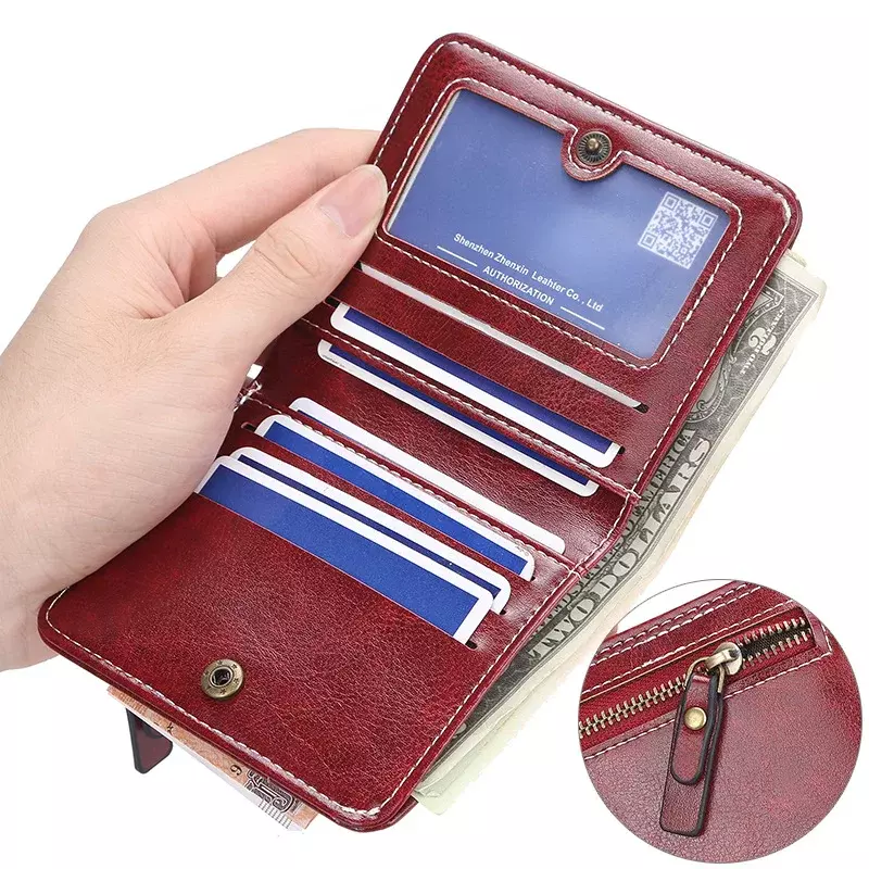 Mini billeteras con grabado de nombre gratis para mujer, carteras pequeñas de moda con cremallera, monedero de cuero PU de calidad, tarjetero, 2023