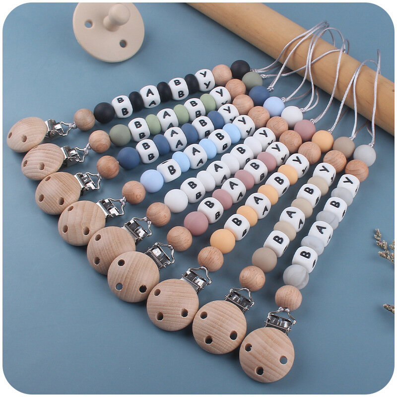 Customized Pacifiers Chain Leashes Handmade Silicone Baby Pacifier Clips Bracket Holder Nipples Toddler Toys Babies Shower Gift