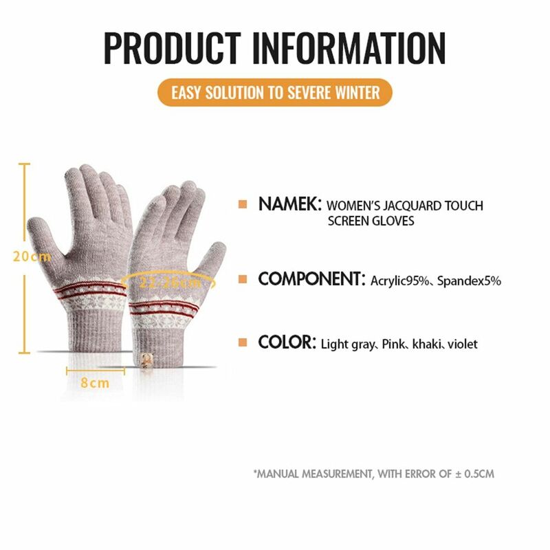 Pattern Women Gloves Jacquard Autumn And Winter Touch Screen Gloves Female Gloves Wool Mittens Knitted Cashmere Gloves