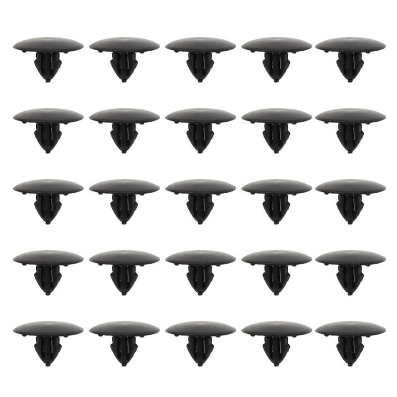 Preto Fixo Clip Grampos Kits de Isolamento, peças do capô do suporte, 90467-09050, 10mm Retentor, 17 em, 64 em, 25 PCs