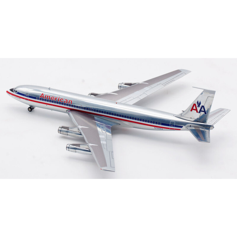 INFLIGHT-American Airlines Boeing B707-100 Diecast Aircraft Jet Model, Presente Avião Colecionável, Liga IF701AA0823P, 1:200, N7509A
