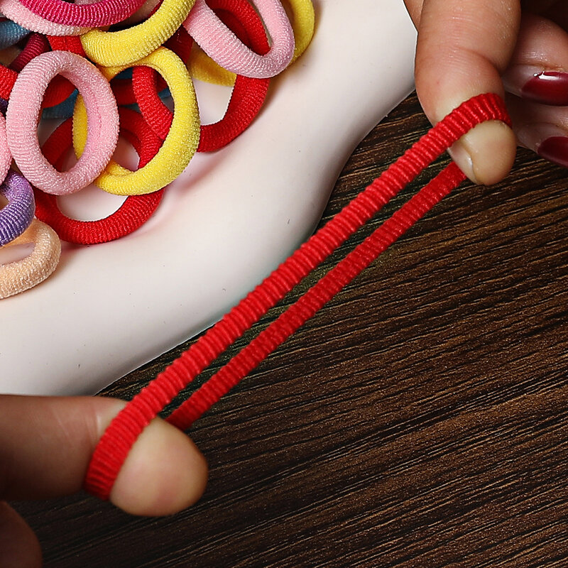 50/100 szt. Gumki do włosów dla dzieci kolorowe nylonowe gumki gumki do włosów gumki do włosów dla dzieci