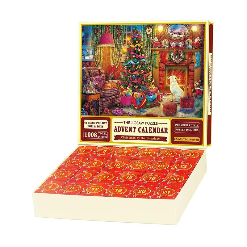 Advent kalender 2023 teka-teki Natal liburan Jigsaw Puzzle Set rumah untuk