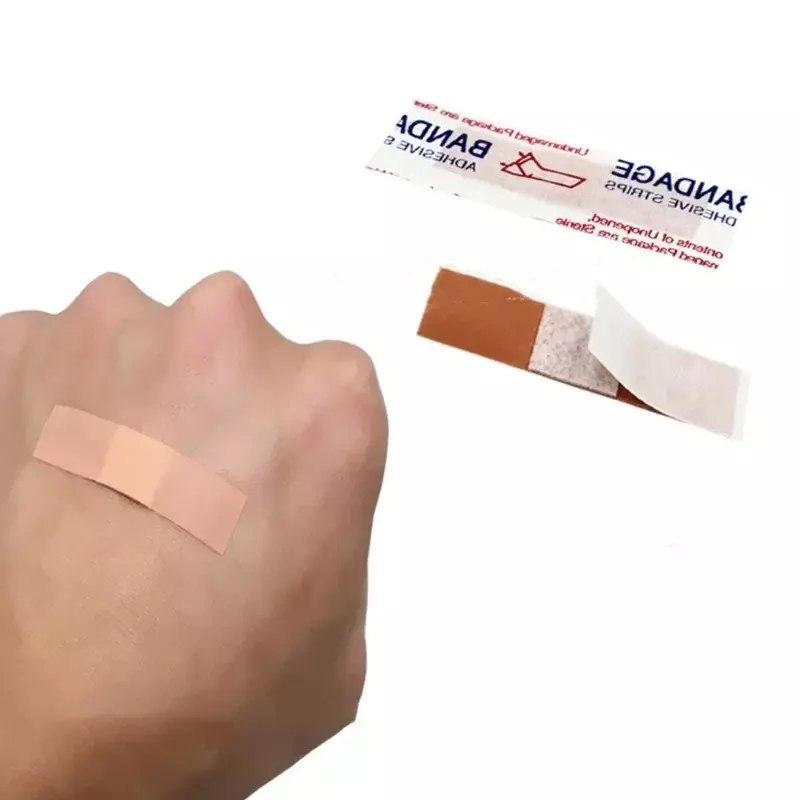 Impermeável Mini Band Aid ferida emplastros, respirável fita de primeiros socorros, ataduras adesivas, remendo de primeiros socorros, curativo tiras, 100pcs por conjunto