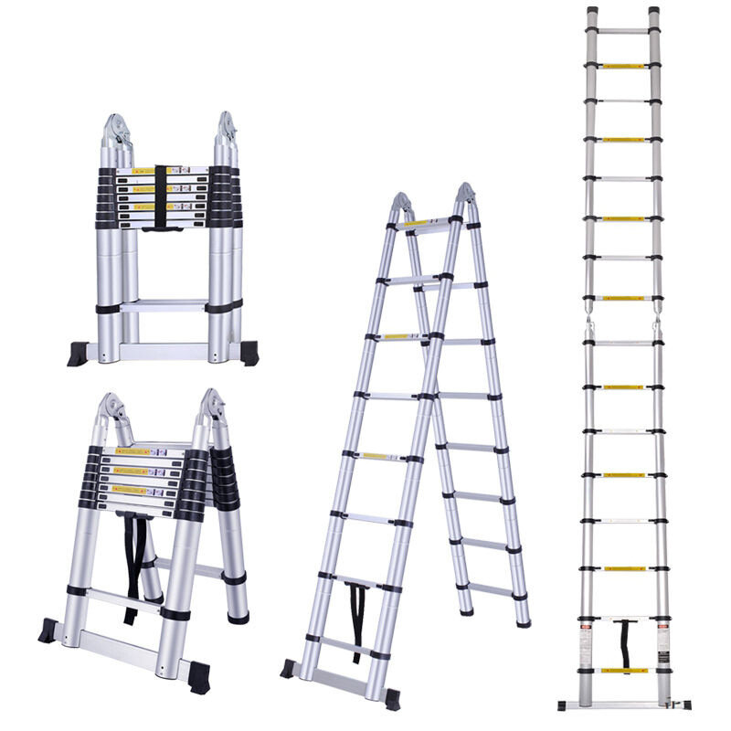 Escalera de espiga de 1,6 M, 1,6 M, 1,9 M, 1,9 metros, escalera de aluminio, plegable portátil para el hogar, extensión telescópica recta