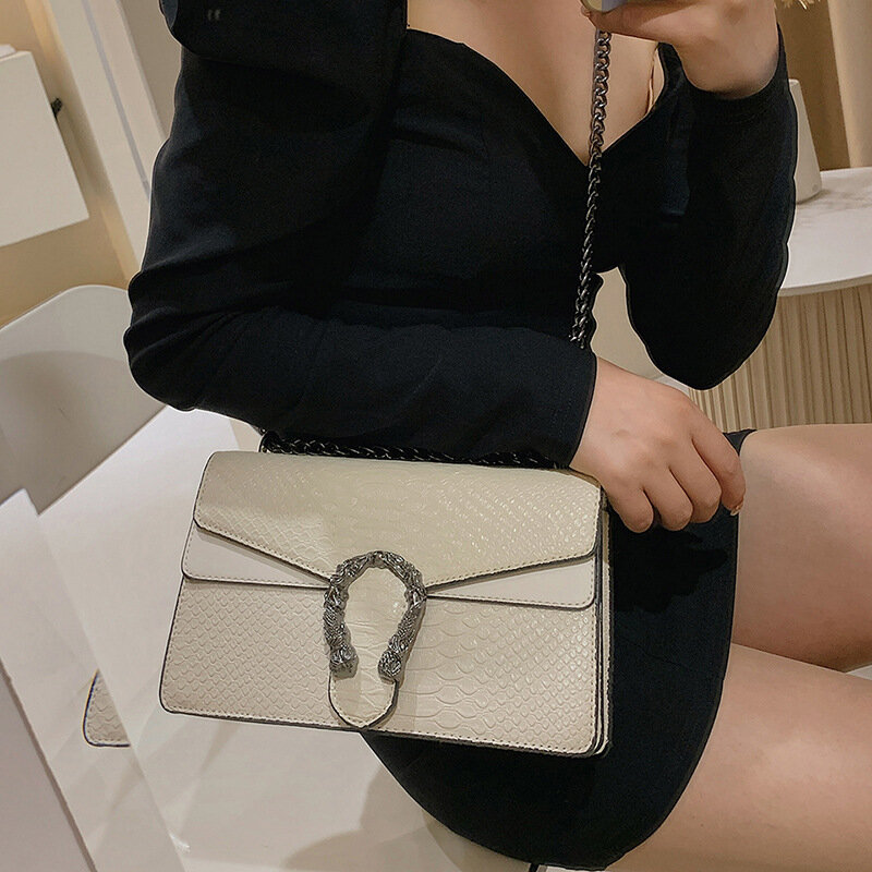 Новая модная винтажная крокодиловая сумка через плечо с цепочкой, маленькая квадратная сумка для пожилых
