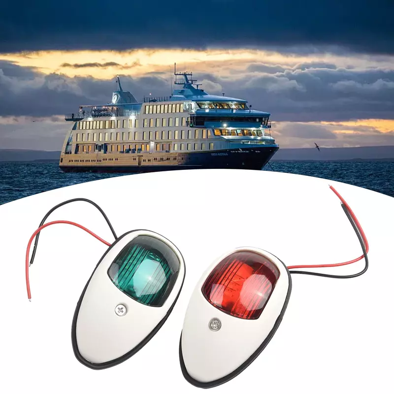 Navigation Light Signal Light Accessories DC10V-30V Parts Red & Green 180G 1Pair ABS+LED Replacement Universal