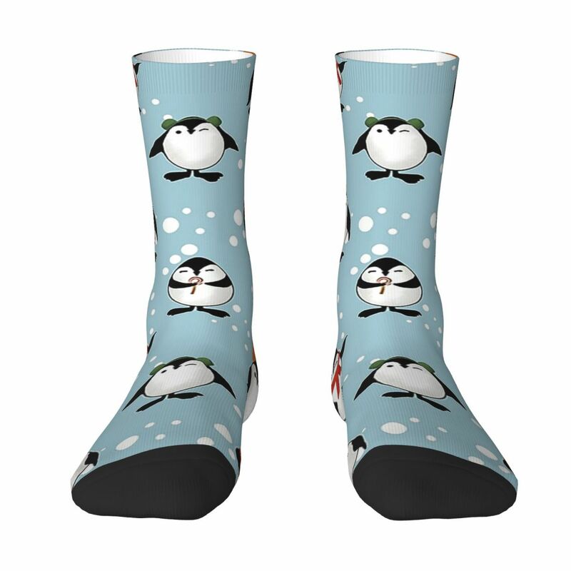 All Seasons Crew Stockings Penguins Christmas Pattern Socks Harajuku Funny Long Socks Accessories for Men Women Christmas Gifts