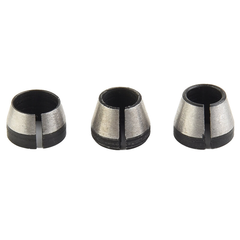 Power Tool Collet Chuck Trimming Machine 3pcs 6mm 6.35mm 8mm Accessories Carbon Steel Collet Chuck Milling Cutter High Strength