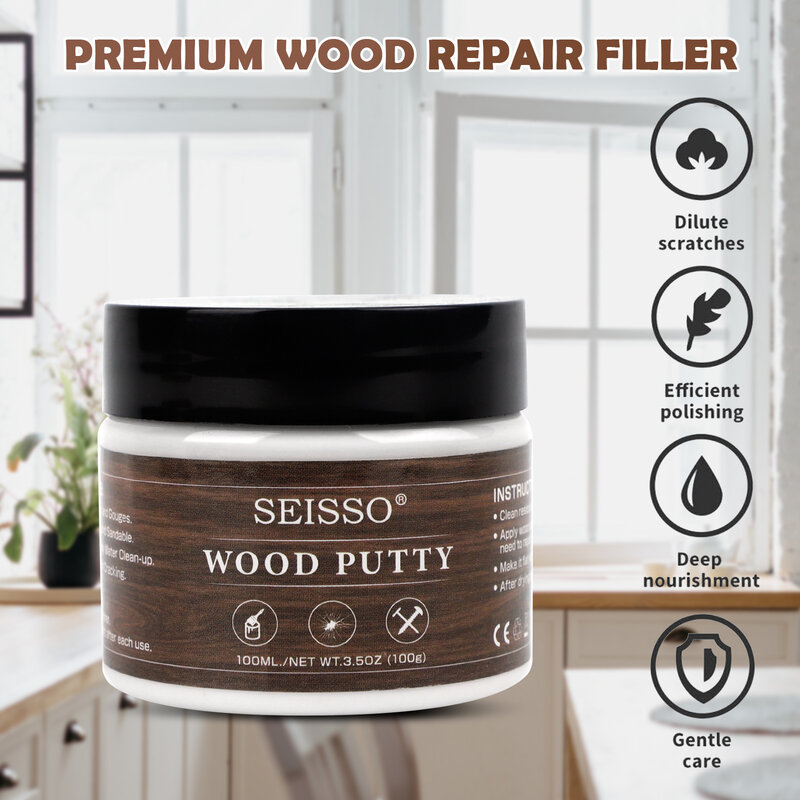 Water-Based Wood Putty 100g for Damaged Wood Repair and Patch can be Dyed and Dried Quickly