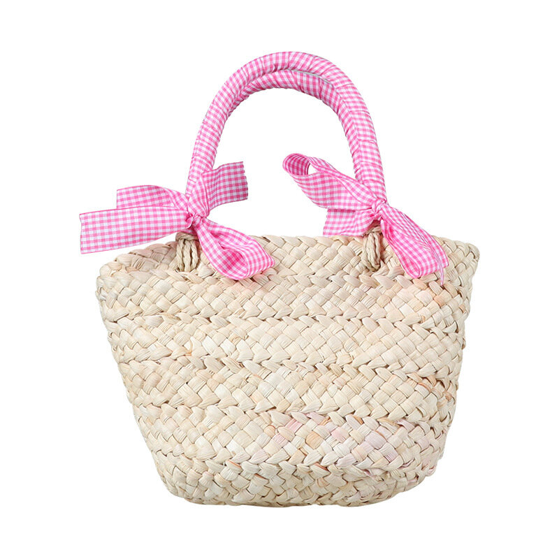 Kinder handtaschen Geldbörsen und Handtasche Mutter Kinder taschen für Mädchen gewebte Strand tasche Mini-Einkaufstasche сумка женская bolsa
