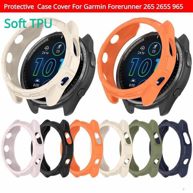 Funda protectora de TPU para Garmin Forerunner 265, 265S, 965, correa de reloj inteligente, Protector de silicona suave, accesorios de carcasa
