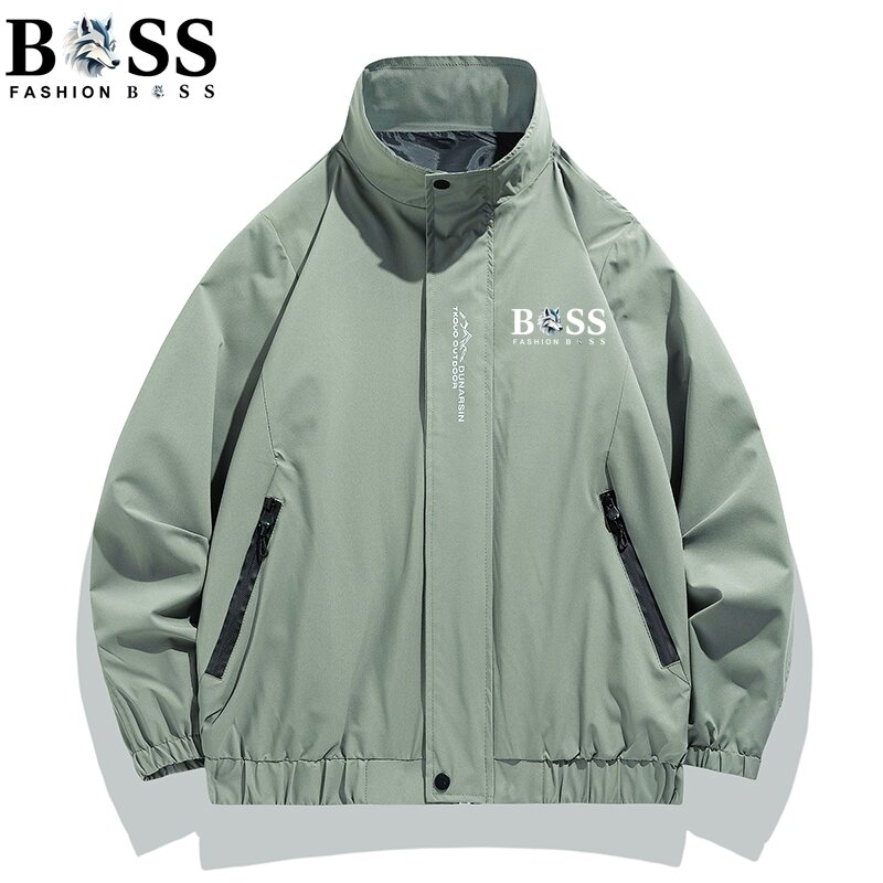 2024 nowa moda BSS wiosenna i jesienna męska wiatroszczelna kurtka z zamkiem Casual wysokiej jakości stójka kurtka sportowa na świeżym powietrzu