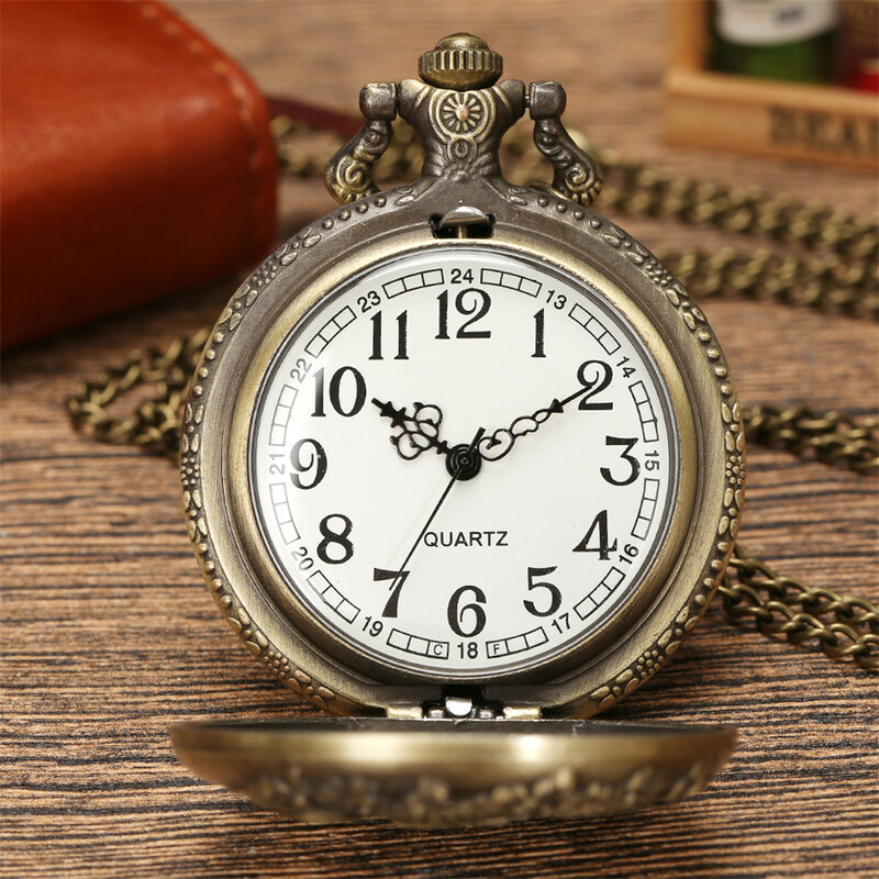 Reloj de bolsillo con collar de cuarzo, accesorio de bronce Vintage con diseño del zodiaco chino, rata, buey, Tigre, conejo, dragón, serpiente, caballo, oveja, mono, gallo, perro y cerdo
