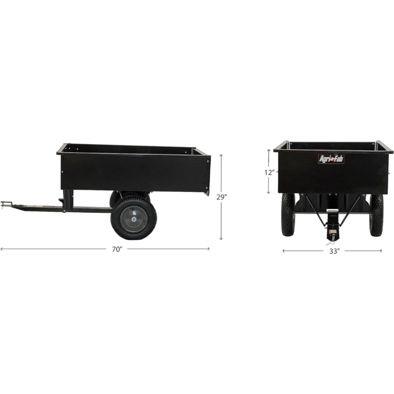 Agri-fab 45-0101 750-Pound Max Utility Tow detrás del carrito de basura, negro