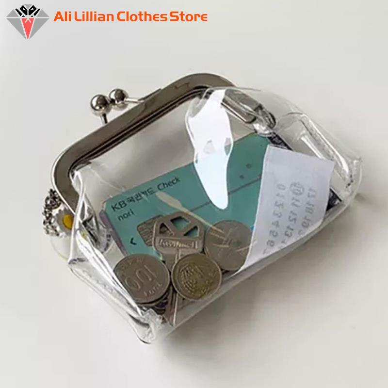 กระเป๋าใส่เงินขนาดเล็กทำจากเหล็กมีคลิปหนีบปากบัตรเครดิตกระเป๋าสตางค์ขนาดเล็กกระเป๋าเก็บบัตรใส dompet koin กระเป๋าเปลี่ยน