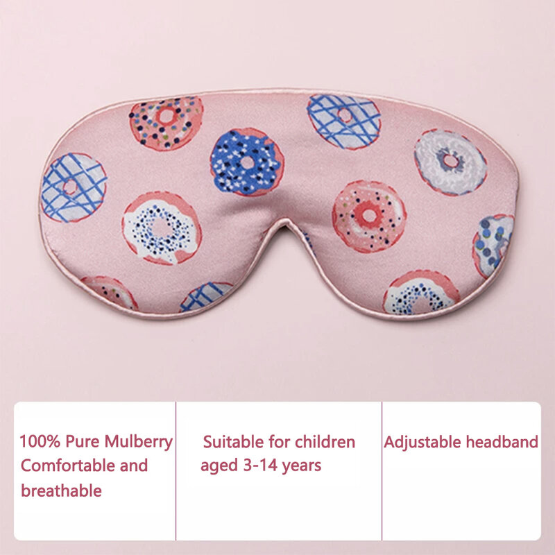 Pure Mulberry Silk Sleep Mask para crianças, modelo de bebê Cartoon, Soft Eye Patches, venda suave, conforto, fofo, 100%