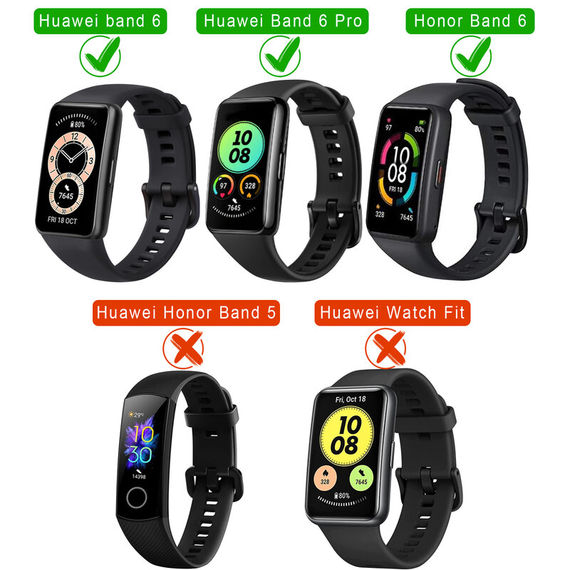Soft TPU Strap For Huawei Band 6/Band 6 Pro Strap Sport Bracelet Adjustable Watchband For Huawei Honor Band 6 Wristband