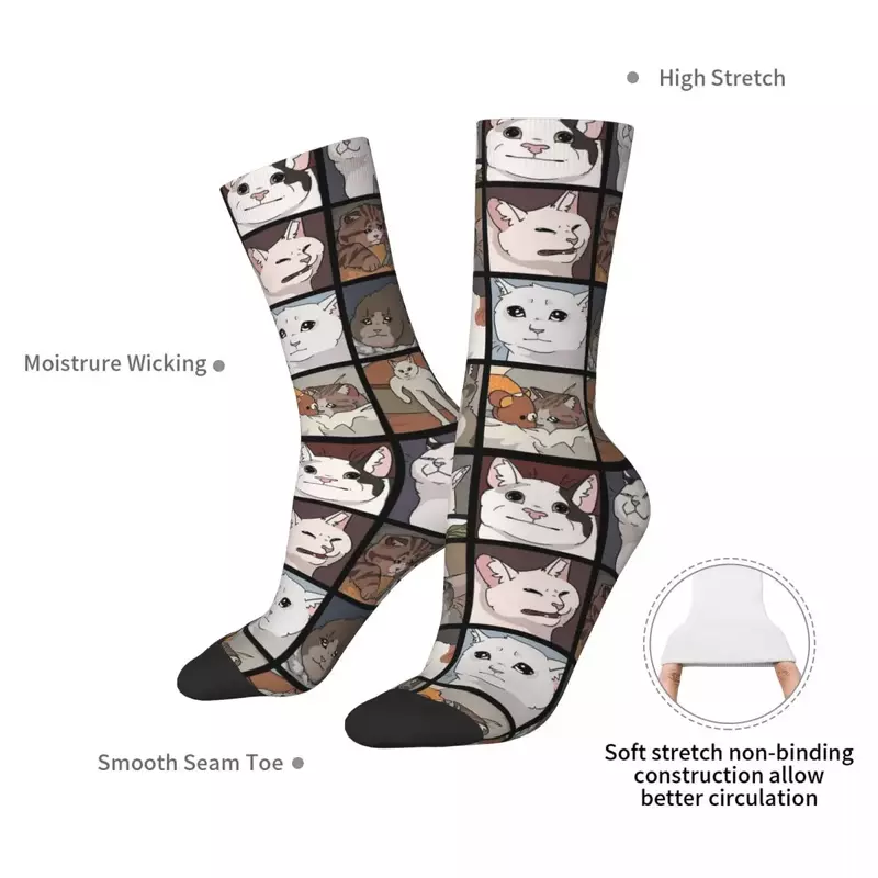 Meme Cats 2.0 calzini Harajuku calze Super morbide calze lunghe per tutte le stagioni accessori per il regalo di compleanno della donna dell'uomo