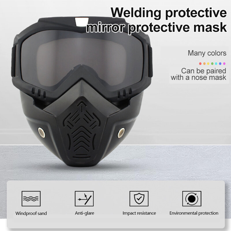 Maschera per occhiali da ciclismo rimovibili maschera protettiva per occhiali tattici regolabili staccabili antiappannamento antivento a prova di UV