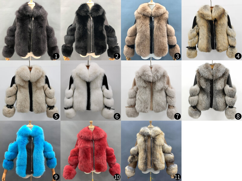 Echt Fuchs Pelz Leder Jacke Frauen Mode Winter Narural Fuchs Handgemachte Fell Mantel