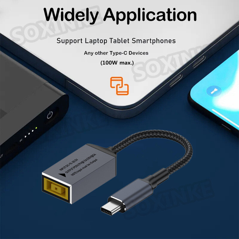 100W USB Type C PD Fast Charging Cable Converter for Dell Hp Asus Lenovo Samsung Laptop Dc Power Adapter to USB C PD Connector