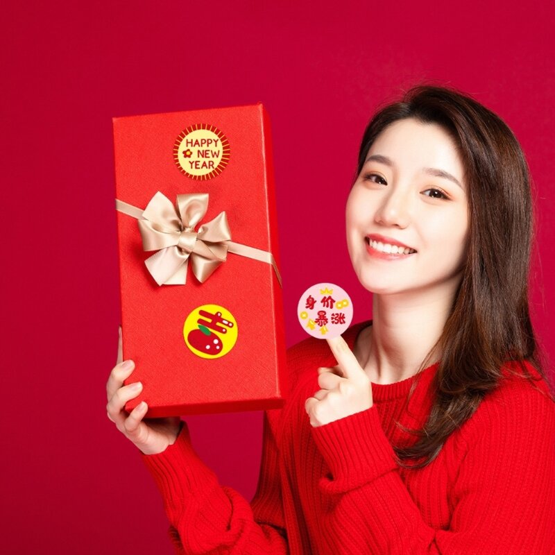 YYSD Stück Geschenkverpackungsetiketten für chinesisches Neujahr, Geschenkverpackungsetiketten für kleine Unternehmen