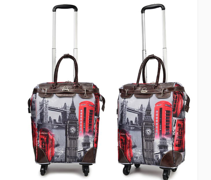Mochila de equipaje rodante para mujer, bolsa con ruedas, de viaje, con ruedas