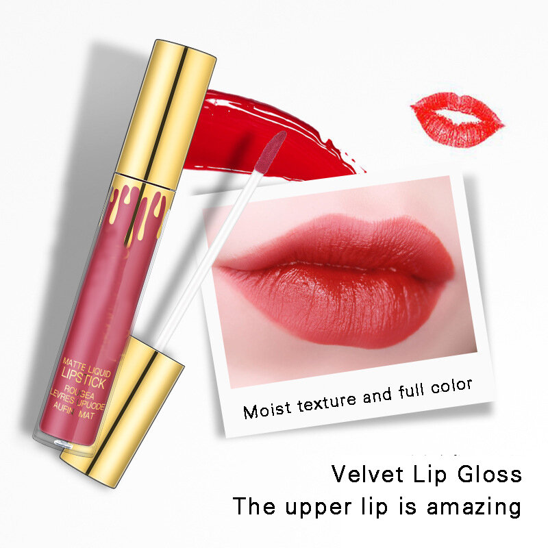 Nicht-Stick Tasse Matte Lip Glasur Tragbare Dauerhafte Flüssige Lippenstift für Frauen Mädchen Frauen Mädchen Lip Glasur Matte EIG88