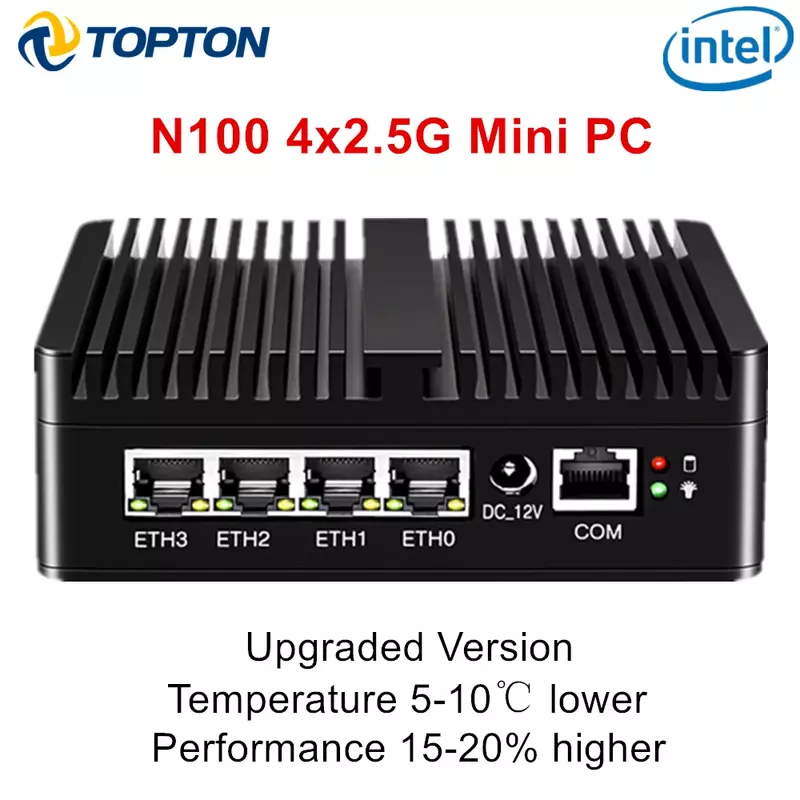 Intel N100 Mini Firewall urządzenie N5105 J4125 N4000 4x i226-V 2.5G Router bez wentylatora do komputera Proxmox OPNsense pfSense