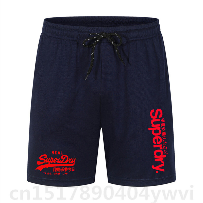 Men's new summer elastic drawstring shorts, fashionable casual sports pants, Japanese printed text, street trend shorts