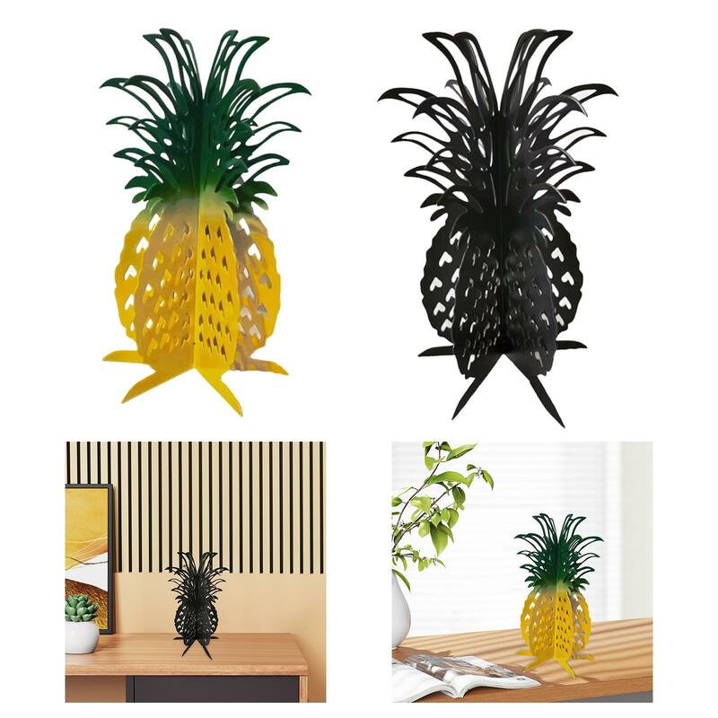 Pineapple Decorative Art Sculpture Artificial Iron Art Modern Pineapple Ornament Pineapple Statue for Office Desktop Showcase