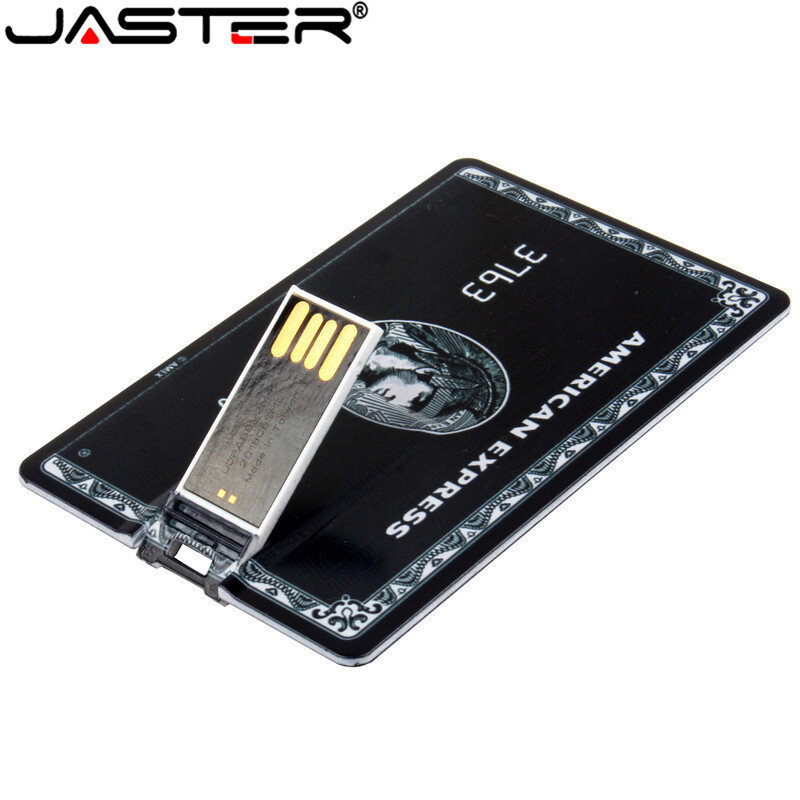JASTER LOGO Pelanggan Tahan Air Super Tipis Kartu Kredit USB 2.0 Flash Drive 32GB Pen Drive 4G 8G 64G Model Kartu Bank Stik Memori