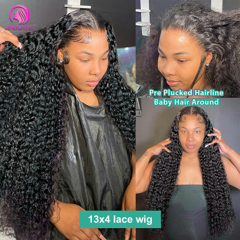 Water Wave 5x5 Closure Wig 220% Human Hair Pre Plucked Transparent Lace Frontal Wig 13x4 Lace Frontal Human Hair Wig For Womenn