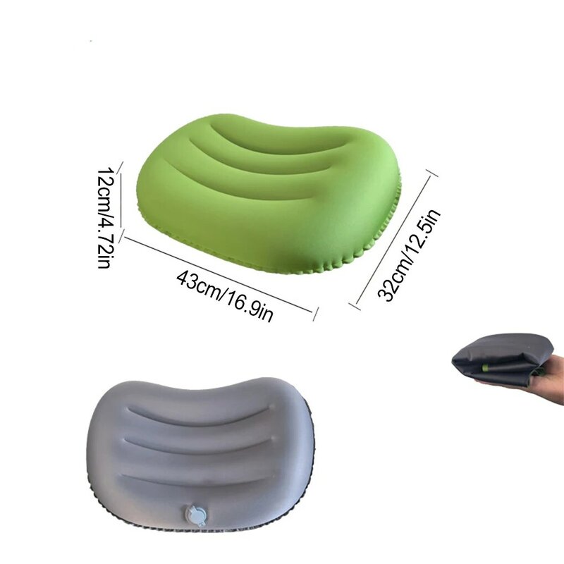 Portable Inflating Travel Pillow Comfortable Sleep And Easy Setup For Travelers Durable Compact