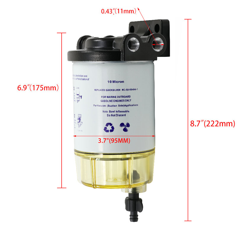 Paliwo żeglugowe Separator wody 10 mikronów filtr paliwa olej wody Serparator S3213 zastępuje #60494-7932 1 18-17928 35-809097