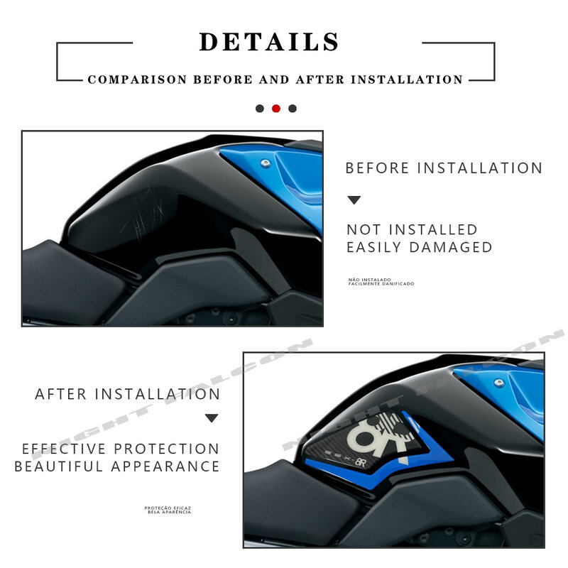 สติกเกอร์ป้องกันสำหรับ Suzuki GSX 8R GSX8R GSX-8R 2024 3D อุปกรณ์เสริมรถจักรยานยนต์3D สติกเกอร์เรซินอีพ็อกซี่ชุดสติ๊กเกอร์ติดผนัง