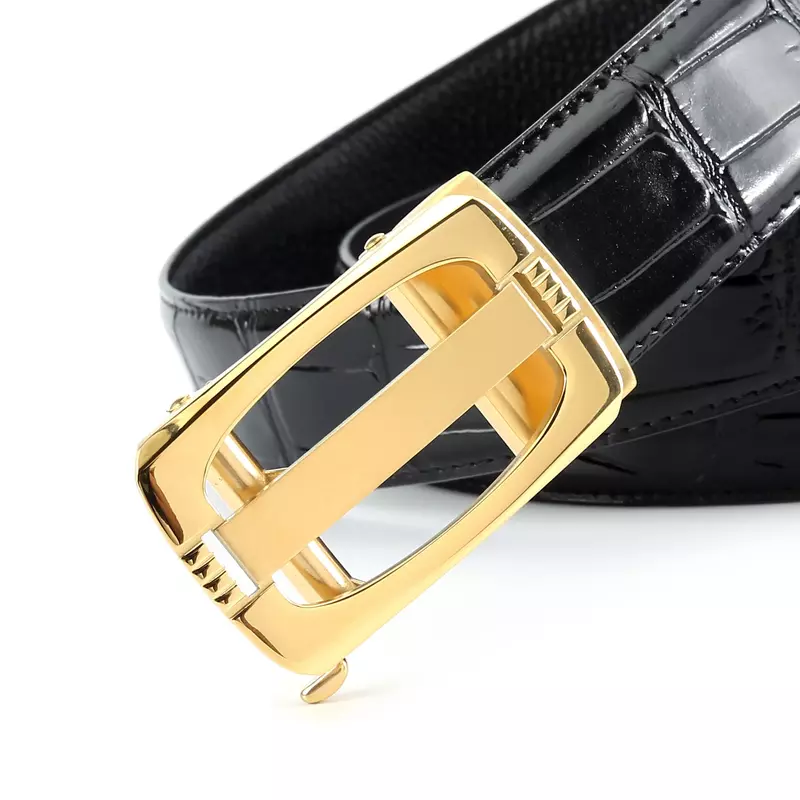 Fashion Vintage Belt Buckle High-Grade Leather Automatic Checkoff Full-Grain Leather Business Waistband Belt Luxury Designer
