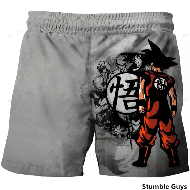 2024 New Dragon Ball Set Cosplay Clothing Pants Cartoon Goku Clothing Summer Beach Swimming Pants Boys' Quick Dry Breathable
