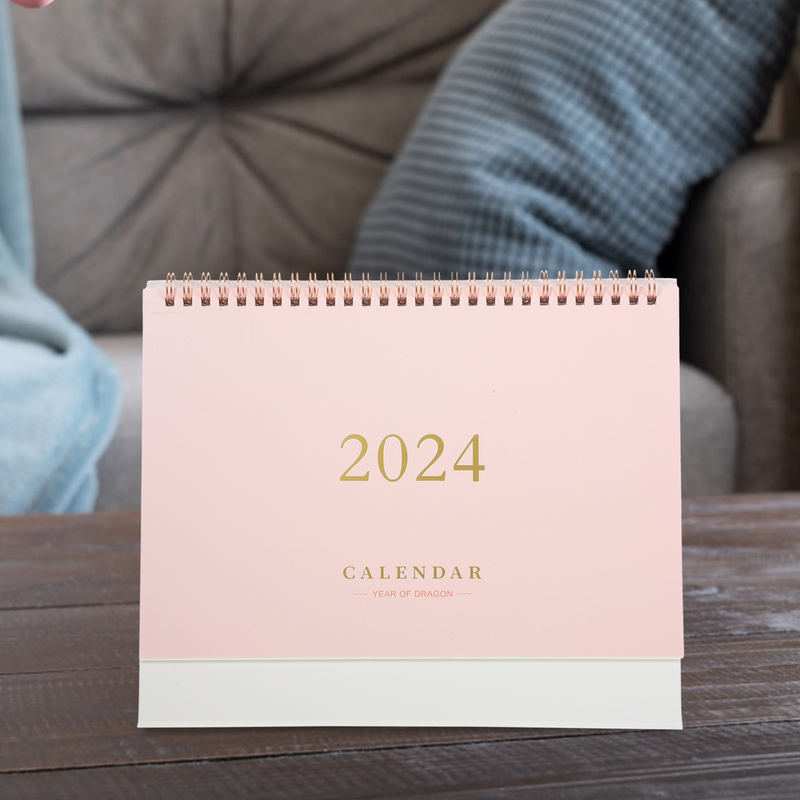 Standing Flip Desktop Calendar, White Desk Calendar, Ano Acadêmico, Mensal, De Julho 2023, Dezembro 2024