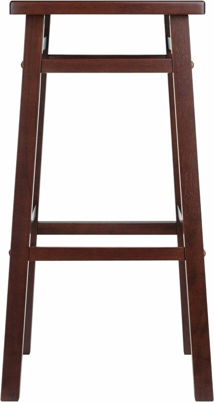 29" Bar Height Chairs Backless Walnut Wooden Counter Saddle Stools