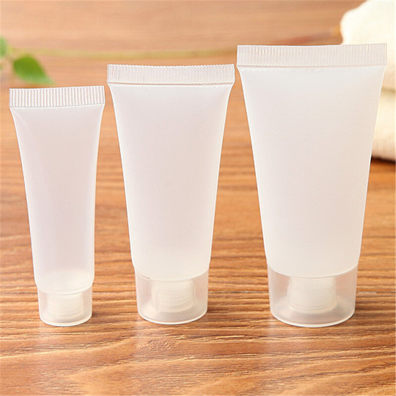10Pcs Clear Soft Tubes vuoto crema cosmetica lozione Shampoo contenitori per imballaggio flaconi per trucco da viaggio riutilizzabili 10/30/50/100ml