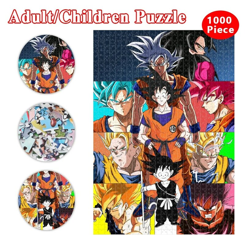 Dragon Ball Jigsaw Puzzles Janpanese Anime 1000 Pieces Wood Puzzles Intellectual Educational Decompressing Diy Puzzle Game