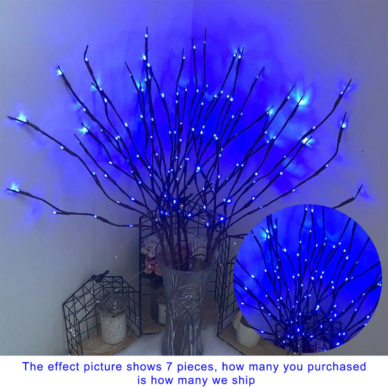 Pohon cabang 20 lampu LED tali dekorasi Tahun Baru dalam ruangan luar ruangan